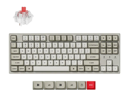 Klawiatura  przewodowa Keychron C1Pro M1 Wired Mechanical Super Red RGB HotSwap TKL